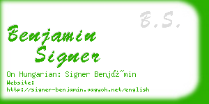 benjamin signer business card